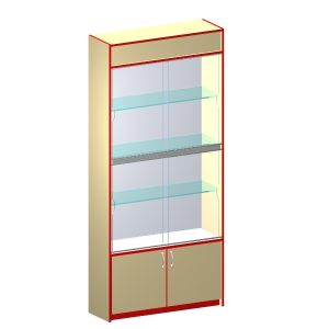 Витрина с стеклянными дверями