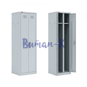 ДВУХСЕКЦИОННЫЙ МЕТАЛЛИЧЕСКИЙ ШКАФ ДЛЯ ОДЕЖДЫ.